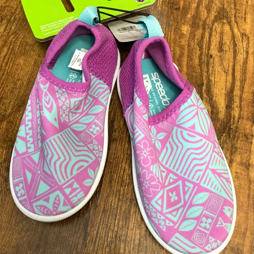 Speedo Kids Beach Bootie Water Shoes Purple/Teak Size Medium (7/8) new